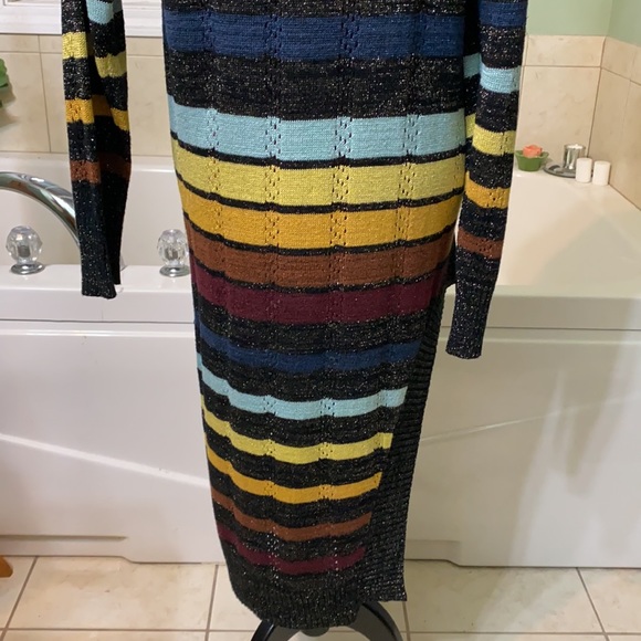 Jen’s Pirate Booty black rainbow Swallowtail Maxi knit Dress Size XS S - Picture 9 of 16